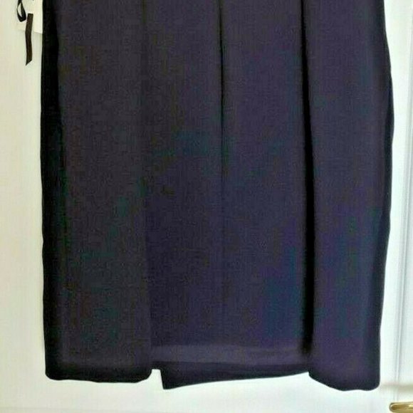 DKNY Navy Power Sheath Faux Wrap Front Dress - Picture 13 of 13